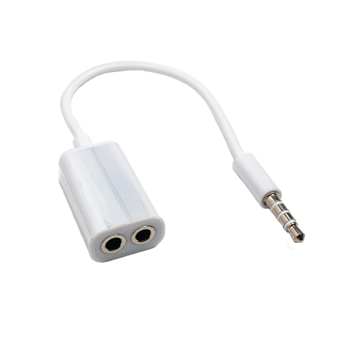 Cabo Adaptador P2 4C x 2 P2 Fêmea Stereo Branco Star Cable