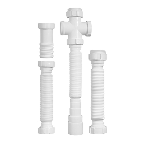 Sifão Tubo Extensível Triplo Universal Branco 030406 Blukit