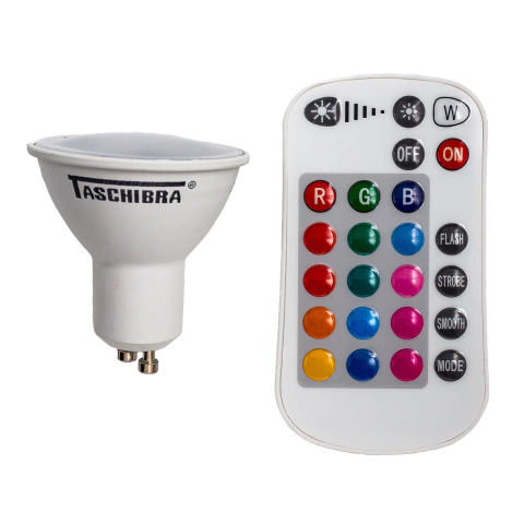 Lâmpada Dicróica Led RGB GU10 5W Taschibra