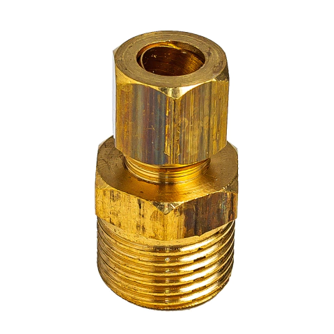 Adaptador para Gás 1/2" NPT x 3/8" com Anilha para Tubo de Cobre