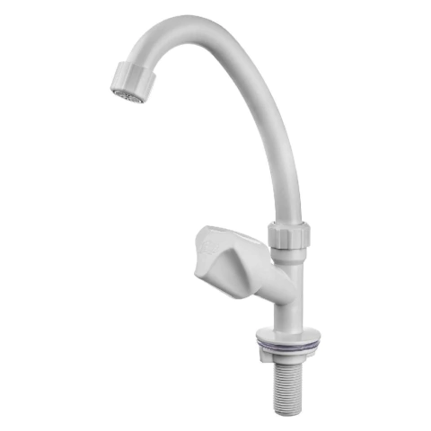 Torneira de Bancada com Bica Móvel em PVC Plus 2756 Herc - Branca