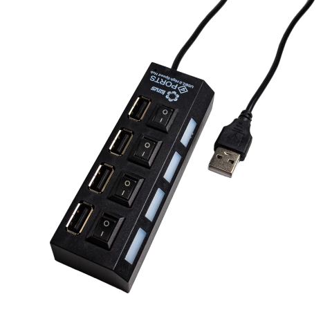 Hub USB 4 Portas com Chave Liga/Desliga