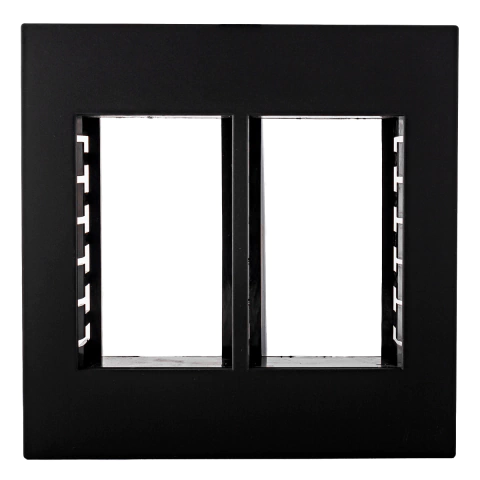 Recta Placa 4x4 para 6 Módulos Preto Satin 15541-1 Blux