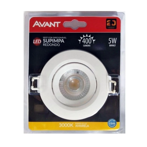 Spot Led de Embutir 5W 3000K Redondo Supimpa Avant