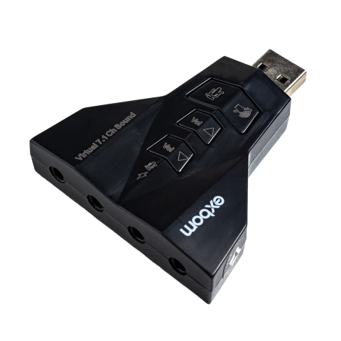 Placa de Som Externa para Fone e Microfone USB 7.1 4 Canais USOM-20 Exbom