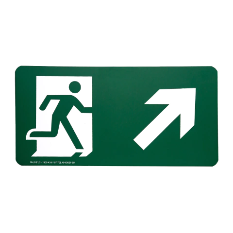 Placa de Sinalização Adesiva em PVC Verde 15 x 30cm Saída A Direita Acima 1004 Decore
