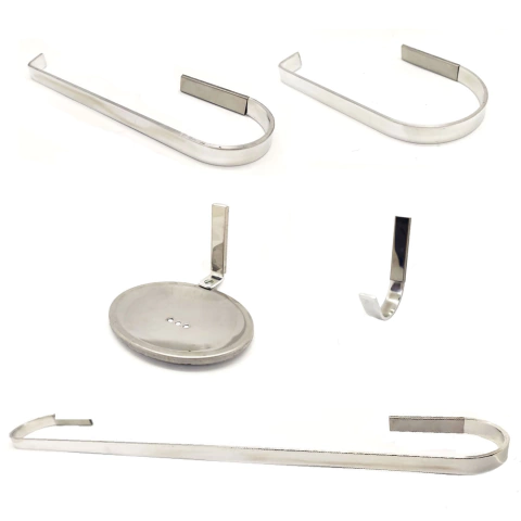 Kit de Acessórios para Banheiro em Metal Cromado modelo Square Império