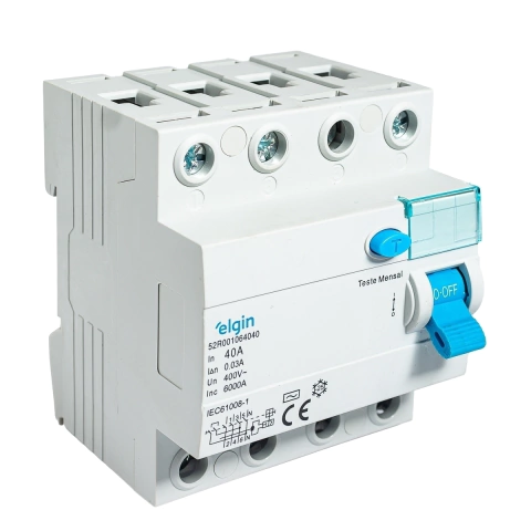 Interruptor Diferencial Residual IDR Tetrapolar 40A 30mA Elgin