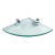 Prateleira de Vidro Canto 0,8 x 20 x 20cm com Suporte Cromado 08621.001 Prat-K