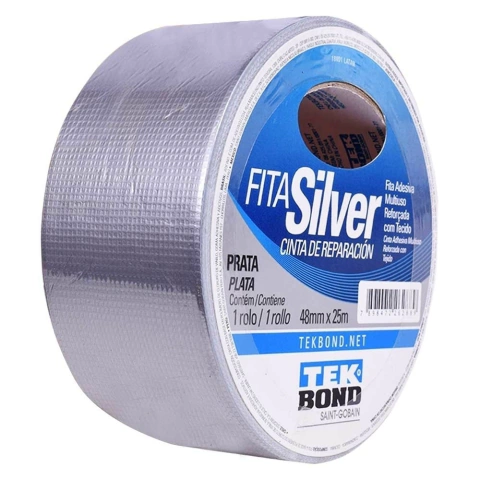 Fita Silver Tape Prata 48mm x 25m Tekbond