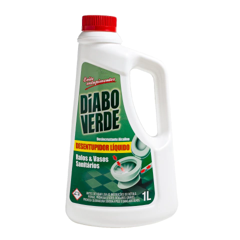 Desentupidor Líquido para Ralos e Vasos Sanitários Diabo Verde 1L