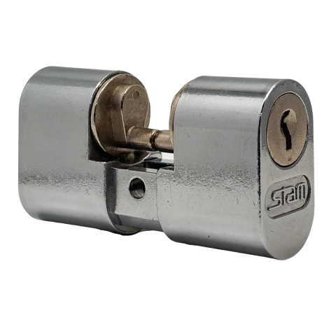 Cilindro Bipartido para Fechadura Stam Grande 858 Original - Cromado