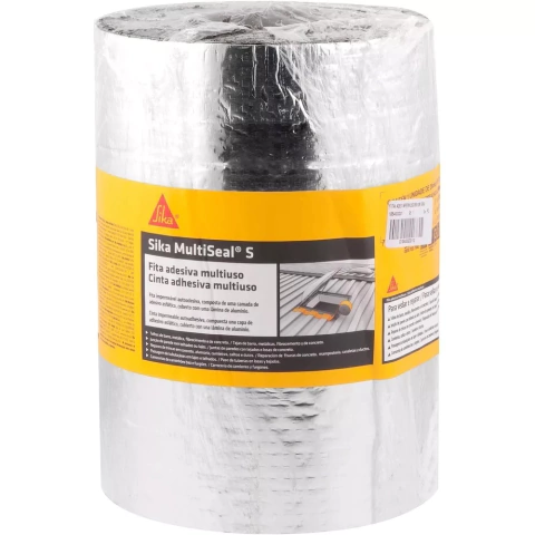 Manta Asfáltica Tipo Fita Impermeabilizante 20cm x 10m Sika Multiseal® S Alumínio