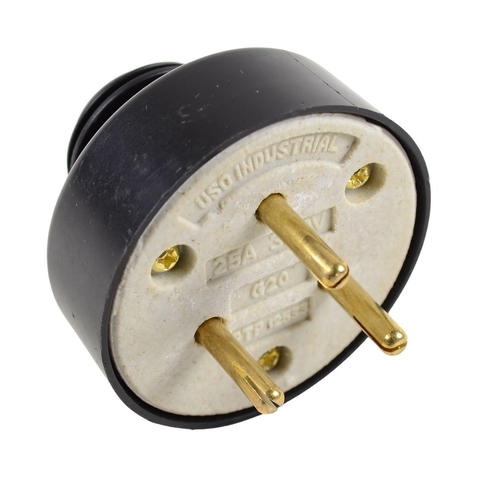 Plug Macho de 3 Pinos 25A Industrial Porcelana PTP 12533 G20