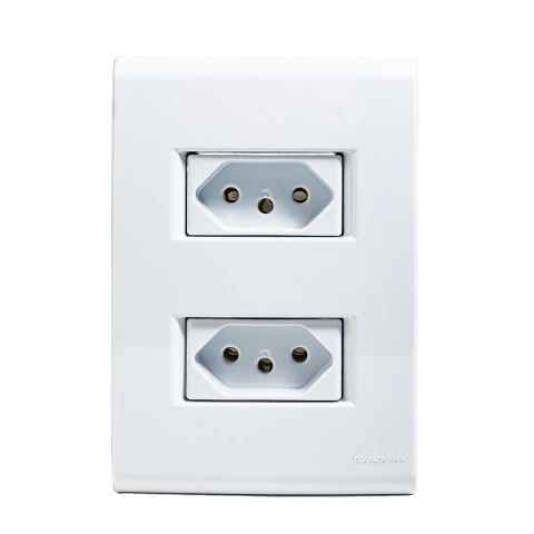 Liz Tomada Dupla 10A com Placa 2x4 57170/065 Tramontina