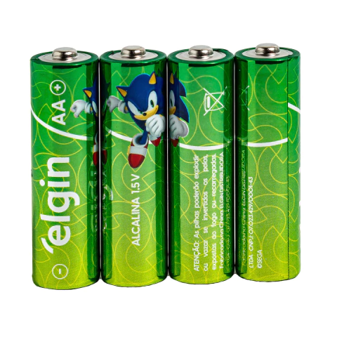 Pilha AA Alcalina Pequena Elgin com 4 Unidades