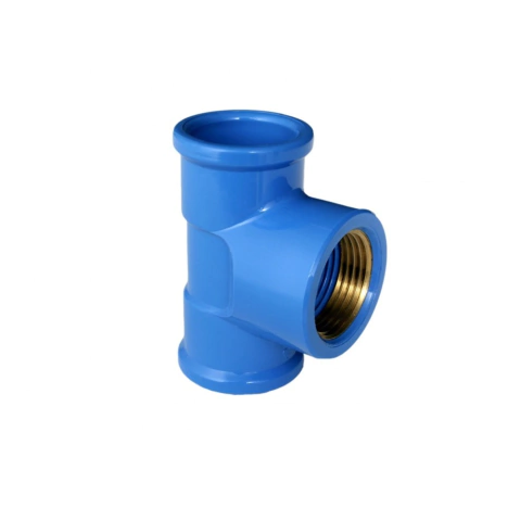 Tê Azul 25mm x 3/4" Soldável com Rosca de Latão Krona