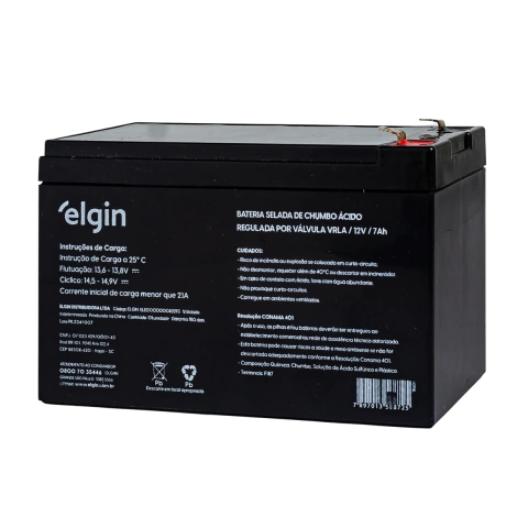 Bateria Selada para No Break e Alarmes 12V 7Ah Elgin