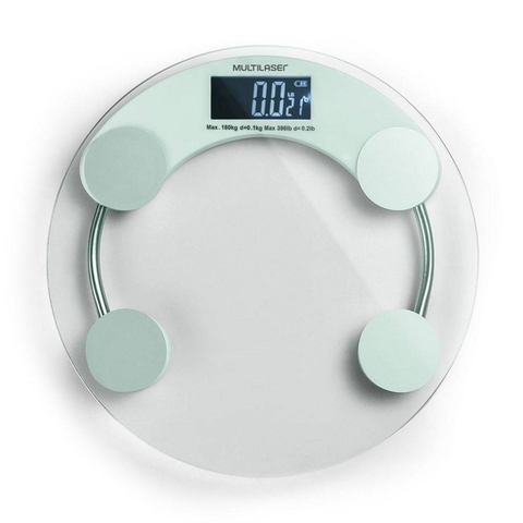 Balança Digital de Vidro Transparente Redonda 180kg HC039 Multilaser