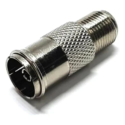 Adaptador para Antena Tipo Europeu Fêmea x F (Coaxial) Fêmea