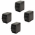 Kit com 4 Ponteiras para Escada Externa Reforçada Quadrada 20 x 40mm de Borracha Preta