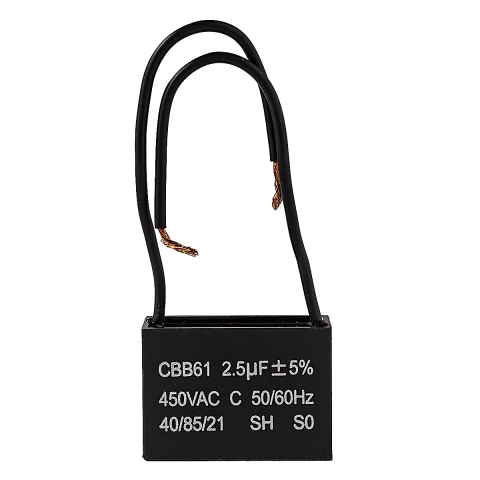 Capacitor 2,5uF 450V Quadrado para Ventilador Com 2 Fios