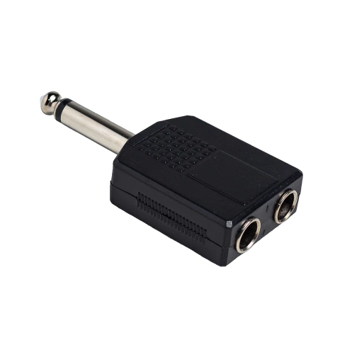 Adaptador 2 P10 Fêmea Mono x 1 P10 Macho Mono MXT