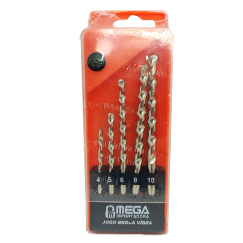 Jogo de Brocas de Videa para Concreto com 5 Peças B06 Mega