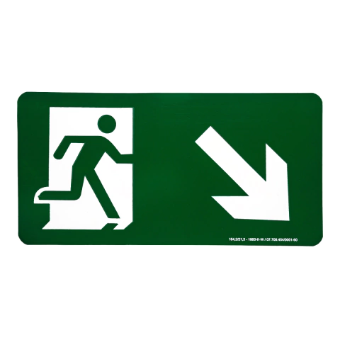 Placa de Sinalização Adesiva em PVC Verde 15 x 30cm Saída A Direita Abaixo 1006 Decore