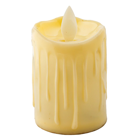 Vela Eletrônica Plástico 7 x 5cm Bege CB1664 Moment