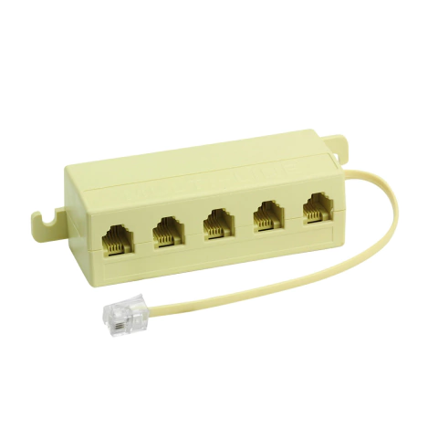 Adaptador para Telefone 1 RJ11 Macho x 5 RJ11 Fêmea MXT