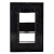 Recta Placa 2x4 para 2 Módulos Separados Preto Satin 15487-3 Blux na internet