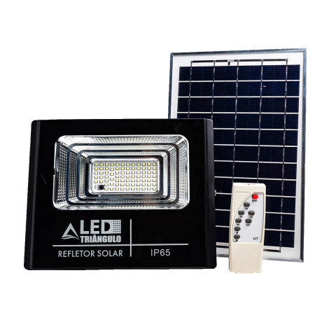 Refletor LED Solar 60W IP65 com Controle Remoto LED Triângulo
