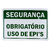 Placa de Sinalização Adesiva em PVC 20 x 30cm Obrigatório Uso de Epi's 518 Decore