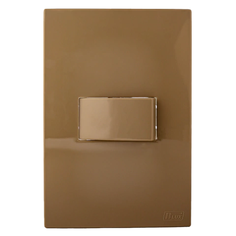 Recta Interruptor Simples com Placa 2x4 Areia Gloss 10947-9 Blux