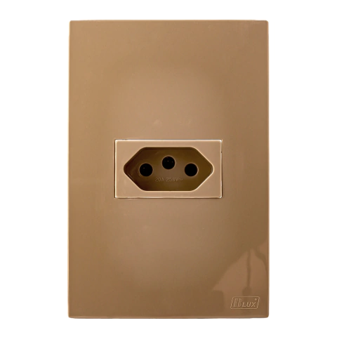 Recta Tomada 20A com Placa 2x4 Areia Gloss 11187-2 Blux