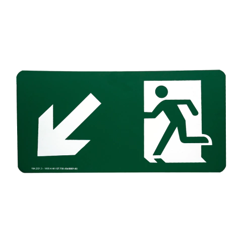 Placa de Sinalização Adesiva em PVC Verde 15 x 30cm Saída A Esquerda Abaixo 1007 Decore