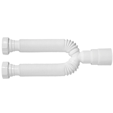 Sifão Tubo Extensível Duplo Universal Branco 030205 Blukit