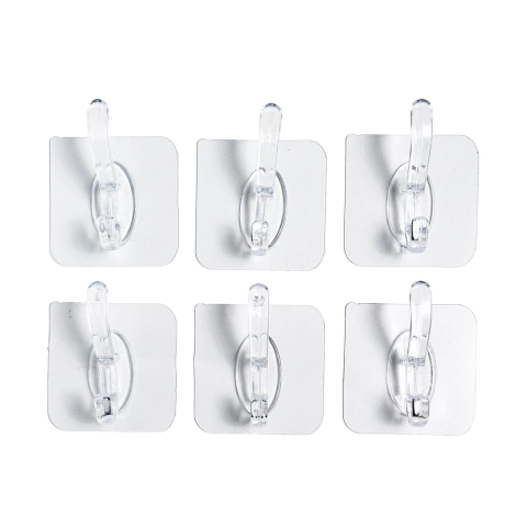Gancho Adesivo Transparente 3Kg 5,5 x 5,5 x 2,5cm CK6102 Clink