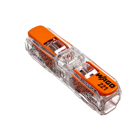 Conector de Emenda Reta Wago 2 Vias 4mm² 221-2411