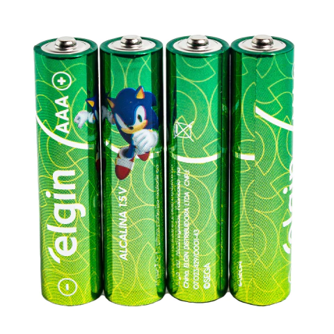 Pilha AAA Alcalina Palito Elgin com 4 Unidades