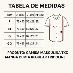 CAMISA MASCULINA TXC MANGA CURTA REGULAR TRICOLINE BORDADA BRANCO - loja online