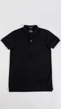 CAMISA GOLA POLO TXC MASCULINA REGULAR LOGO APLICADA PRETA