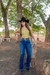 Calça Feminina Azul Desfiada Boot Cut American Country