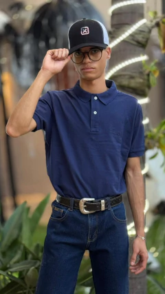 CAMISA POLO TXC MARCULINA REGULAR PIQUET BORDADA AZUL na internet