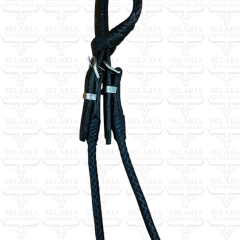 CABEÇADA NORDESTE EM COURO TRANÇADO ARTESANALMENTE PRETA