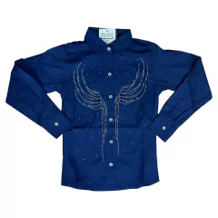 CAMISETE WEST COUNTRY INFANTIL MARINHO BORDADO FRENTE COSTAS