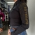CAMISETE FEMININO TODO EM STRASS ESCRITO BUPHALLOS PRETO - loja online