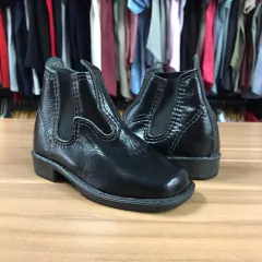 BOTINA INFANTIL DURONA DE GOMEIRA COURO LEGITIMO PRETO - loja online