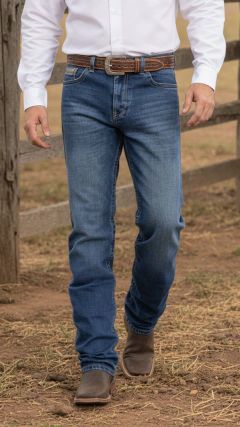 CALÇA MASCULINA RELAXED FIT MEDIUM BLUE S2 SELFF WESTERN